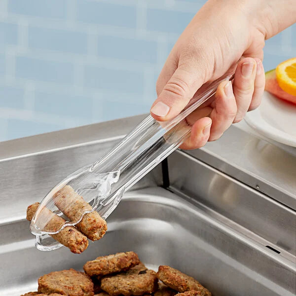 Clear 10.5in Plastic Serving Tongs