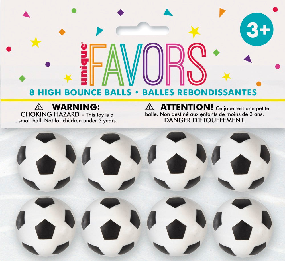 3D Soccer Bouncy Balls 8ct