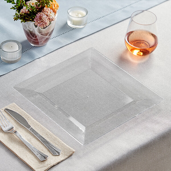 Premium Plastic Square Clear Plates and Bowls