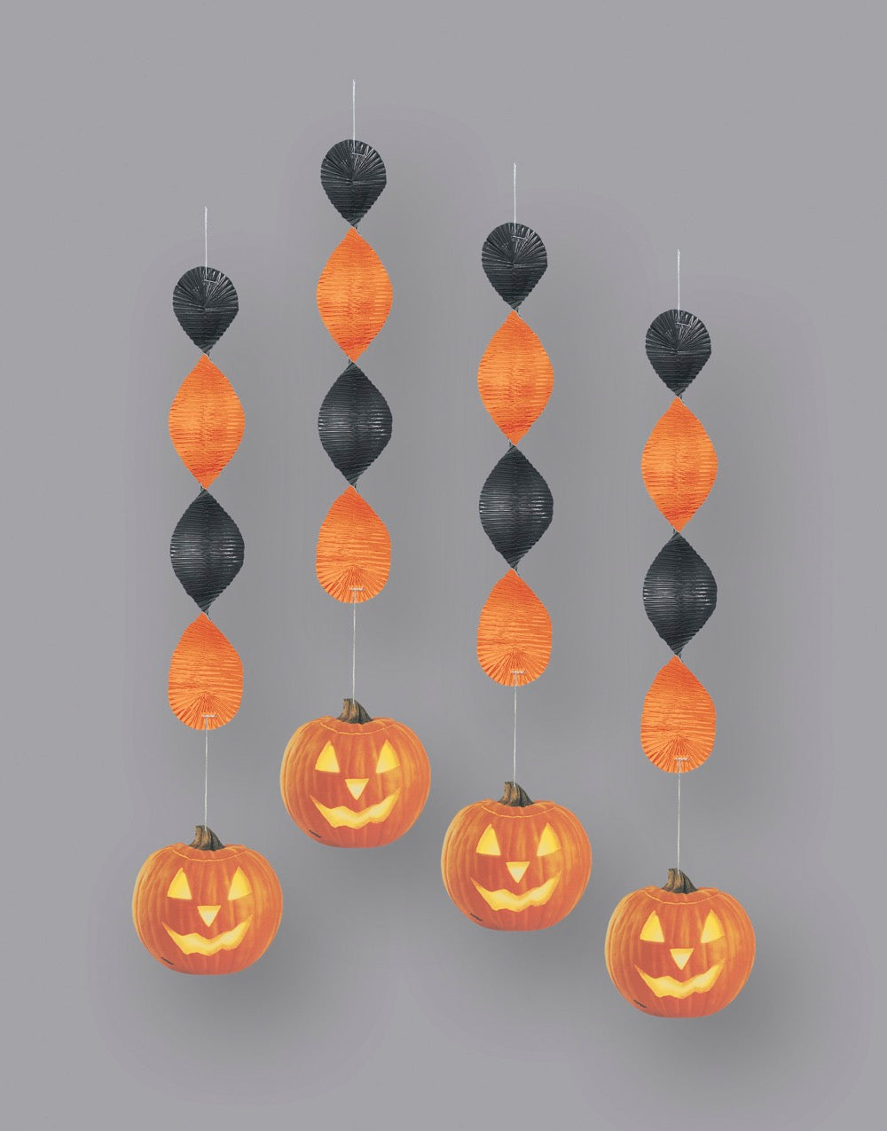 Pumpkin Glow Hanging Decoration 18in 4ct