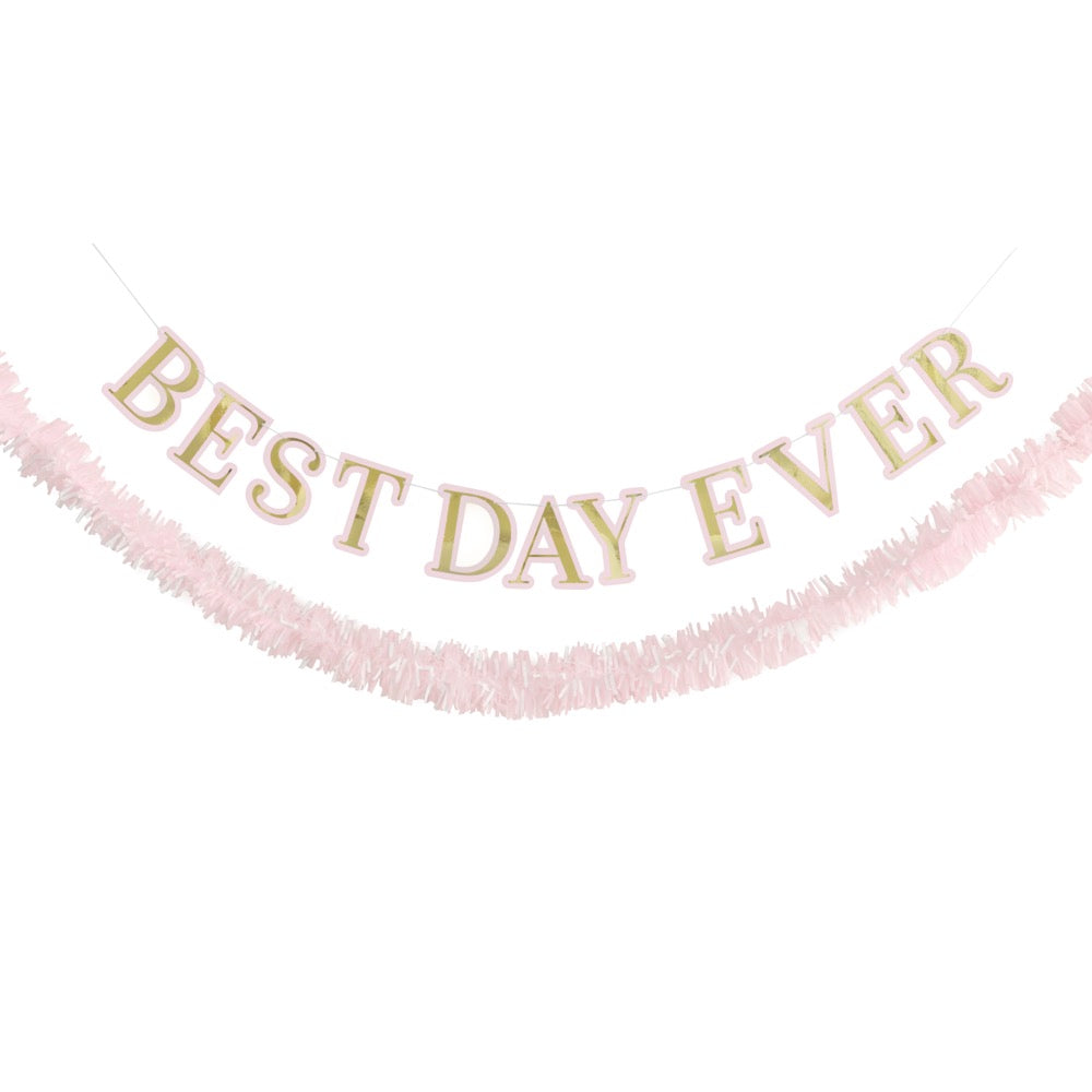 Gold Foil Best Day Ever Fringe Garland & Banner Kit 6ft