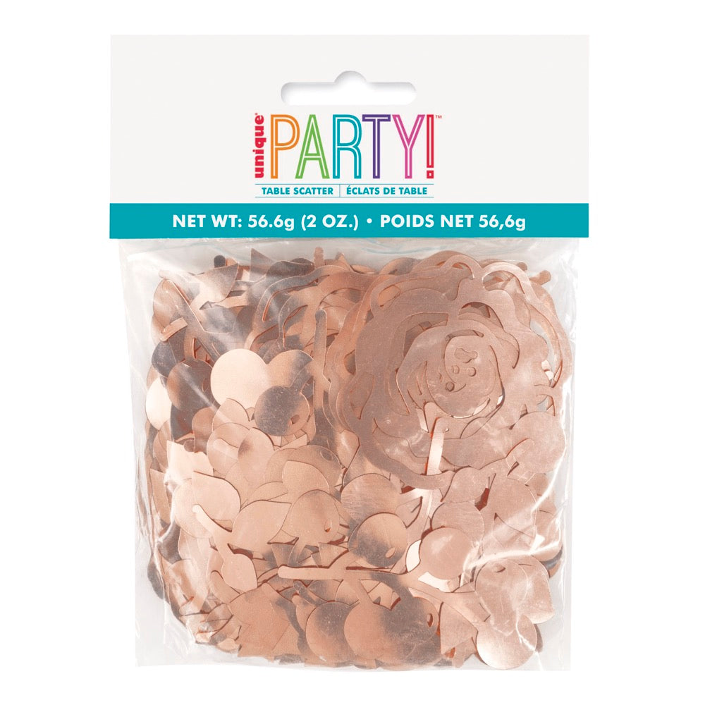 Rose Gold Foil Floral Table Scatter Jumbo Confetti 2oz