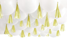 White Latex Balloon & Foil Tinsel Ceiling Decorating Kit 30pc