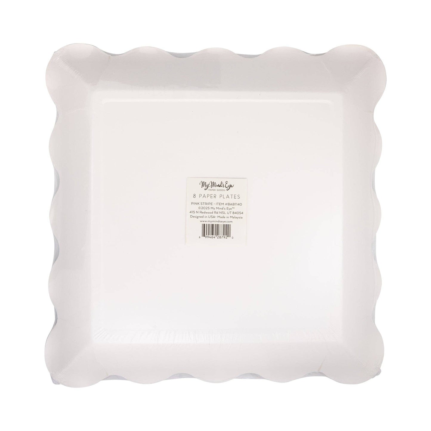 Pink Striped 10in Plates 8ct