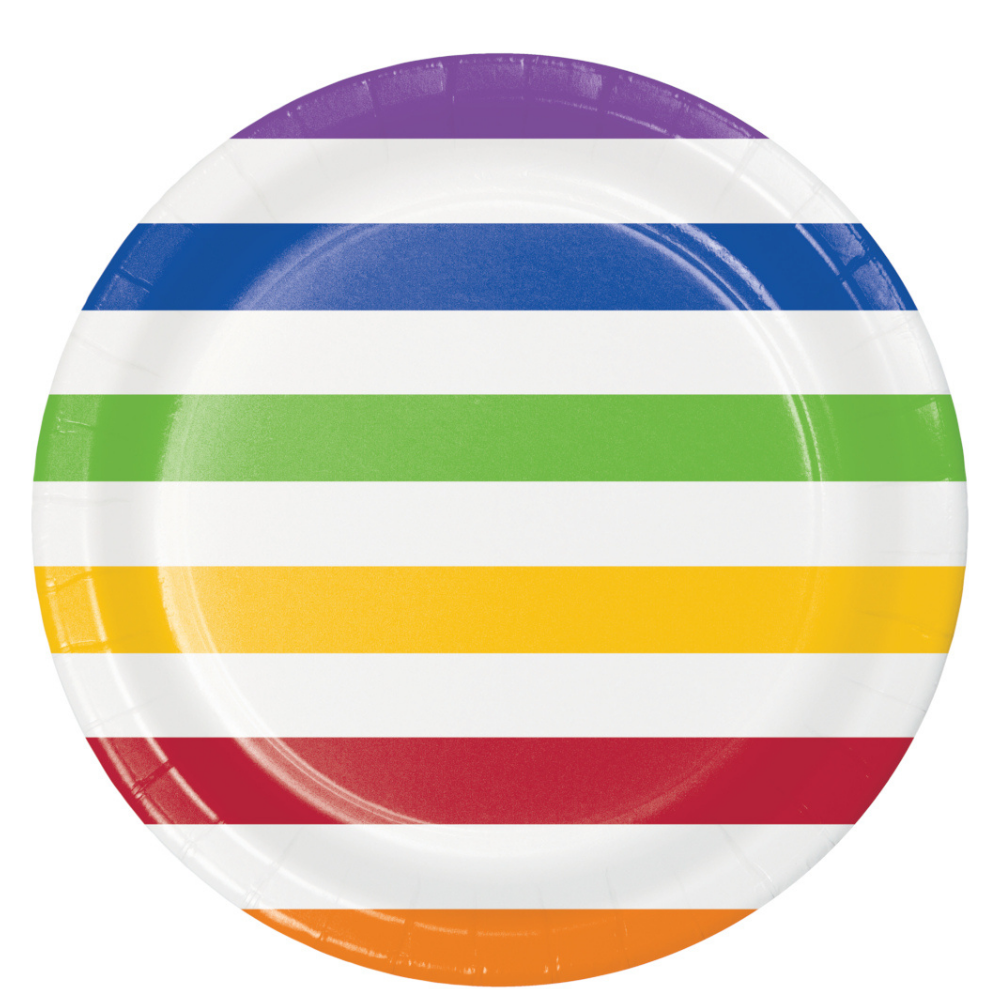 Dots & Stripes Multicolor 9in Plates 8ct