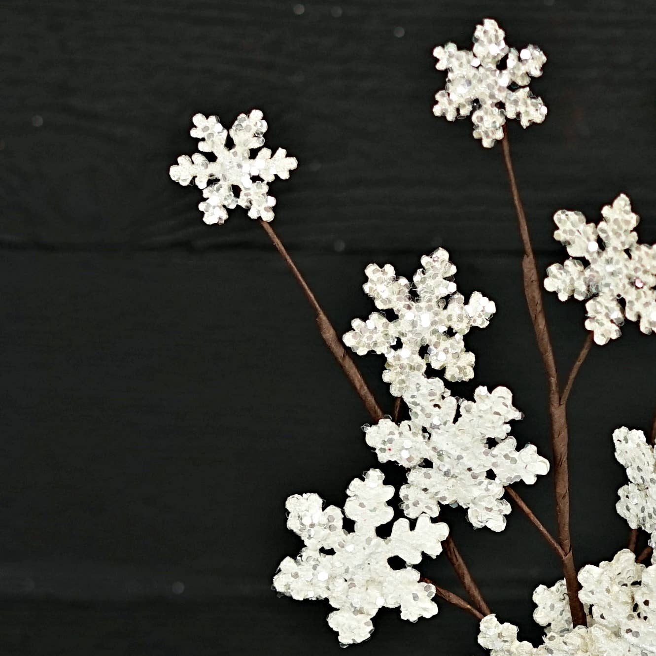 15in Glitter Wood Snowflake Pick