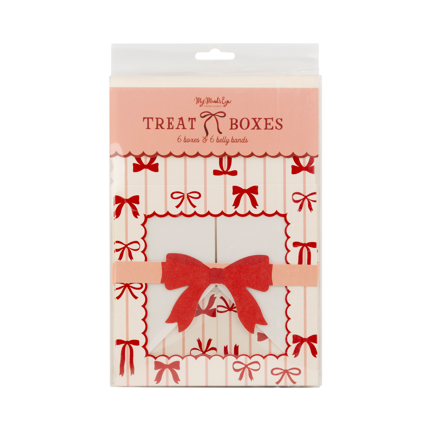 Red and Pink Bows Cookie Box 6ct