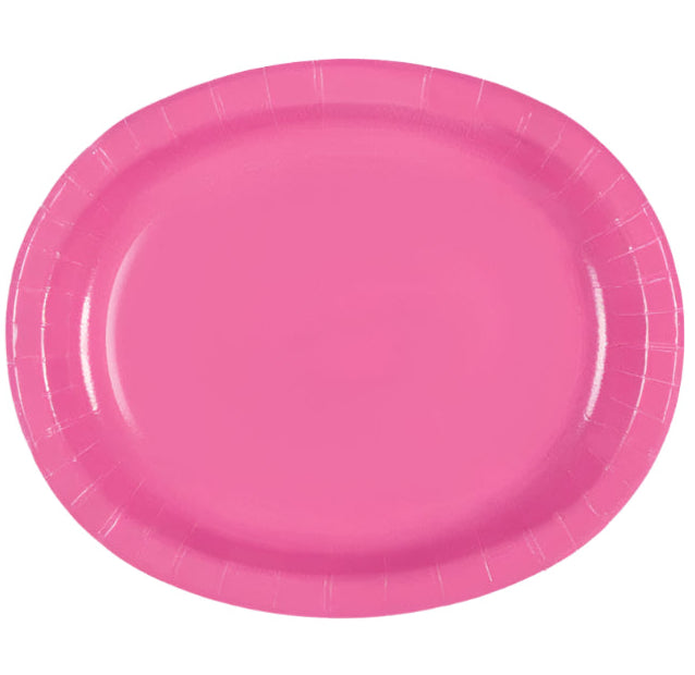 Hot Pink Oval Plates 8ct