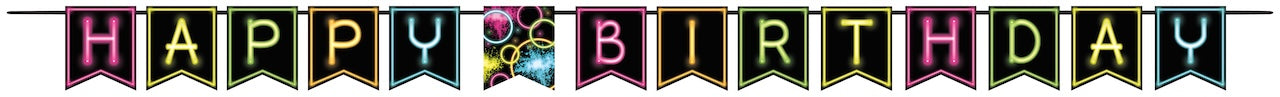 Glow Party Ribbon Banner Shaped