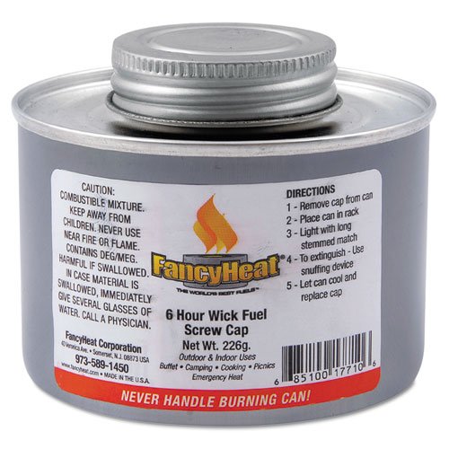 6 Hour Wick w/Screw Cap Liquid Chafing Fuel 6ct