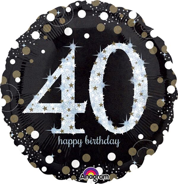 #088 Sparkling Birthday 40 18in Balloon