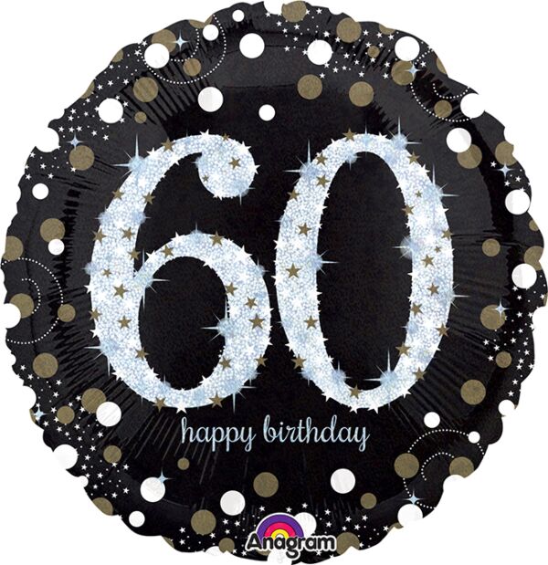 #090 Sparkling Birthday 60 18in Balloon