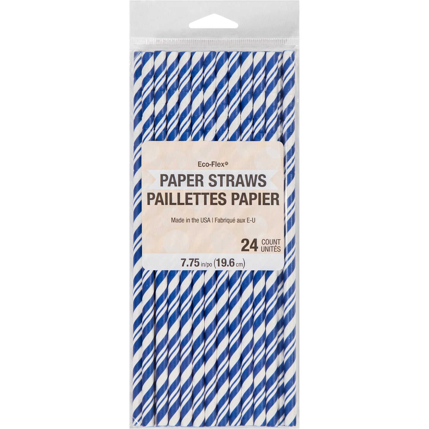 Striped Paper Straws 24ct - Blue