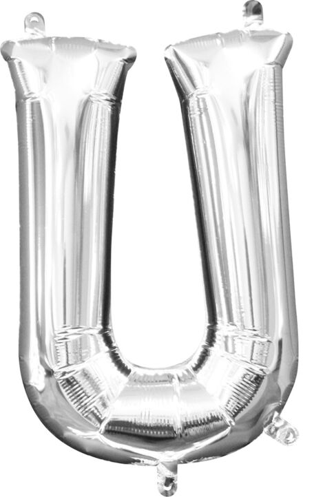 14in Silver Letter U Shaped Foil Balloon