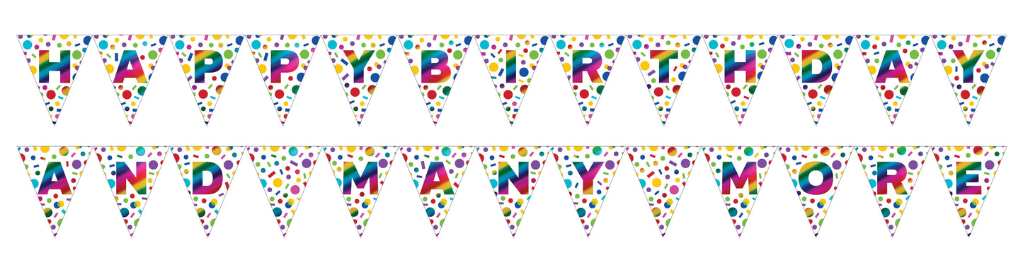 Rainbow Foil Happy Birthday Banner