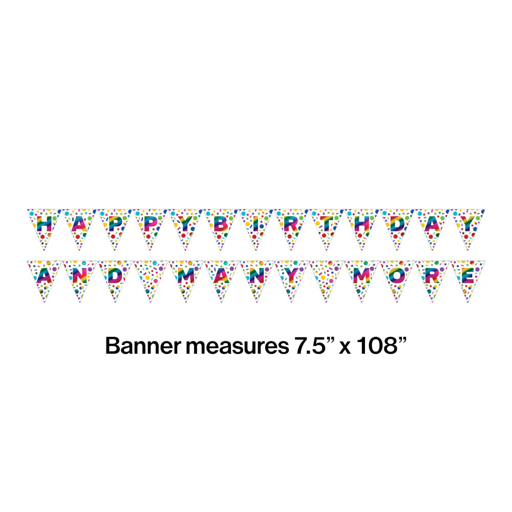 Rainbow Foil Happy Birthday Banner