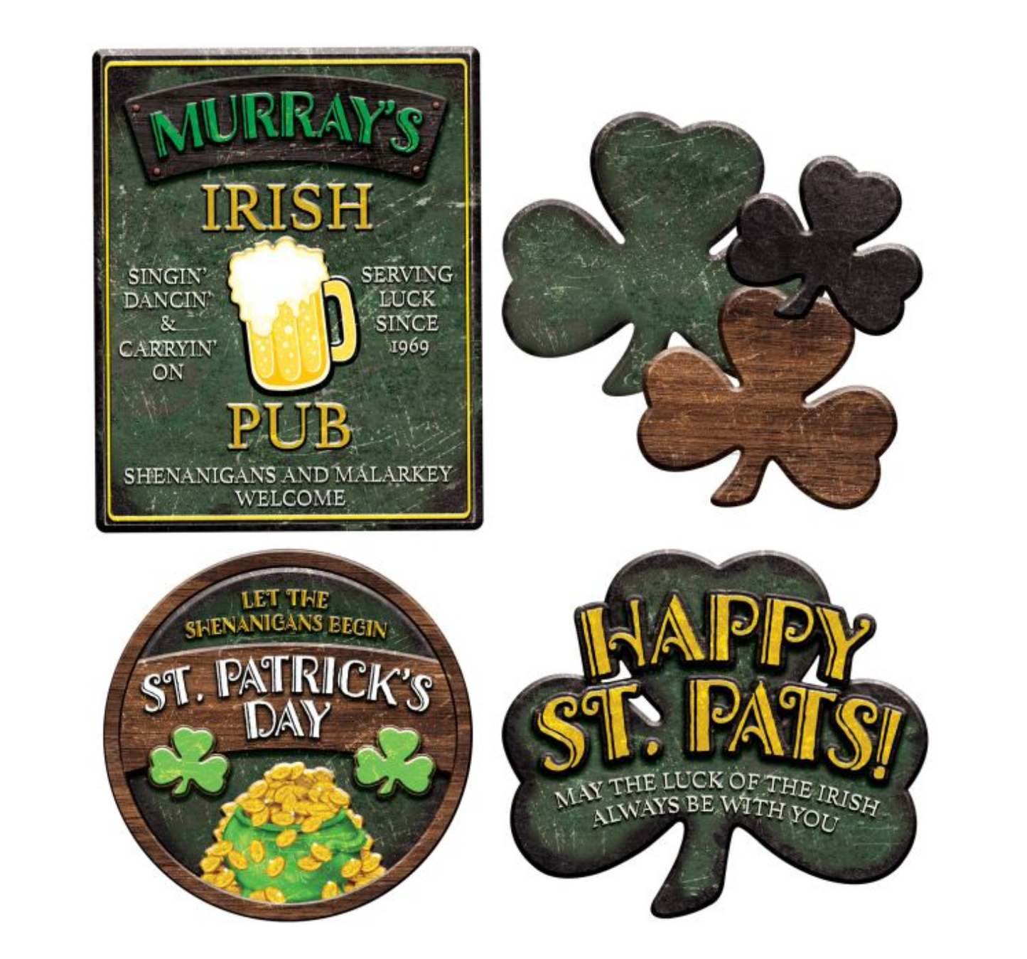 St Patrick's Day Sign Cutouts 4ct