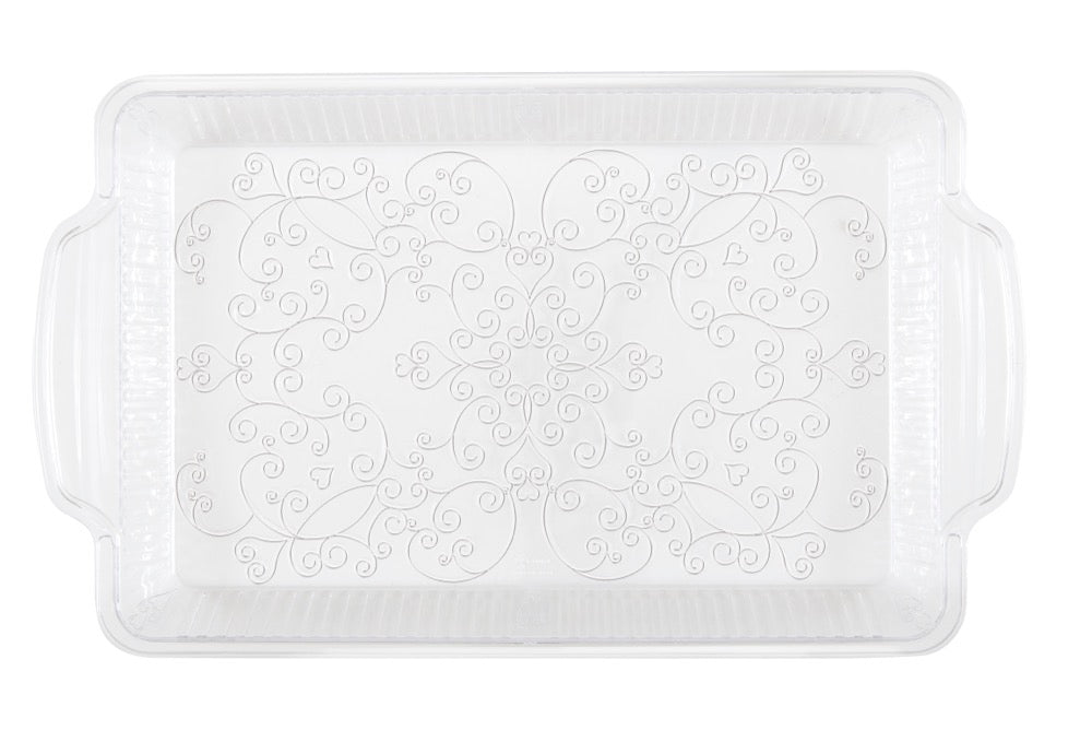 Clear Plastic Serving Tray 12 x 8