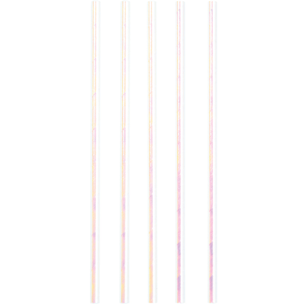 Striped Paper Straws 24ct - Iridescent