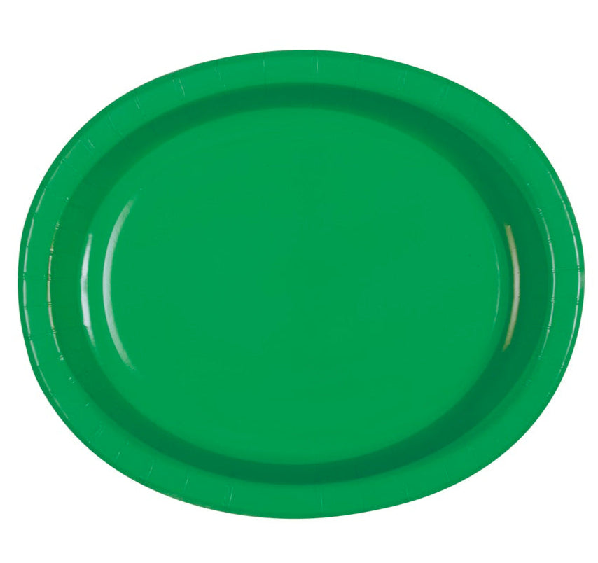 Green Oval Plates 8ct