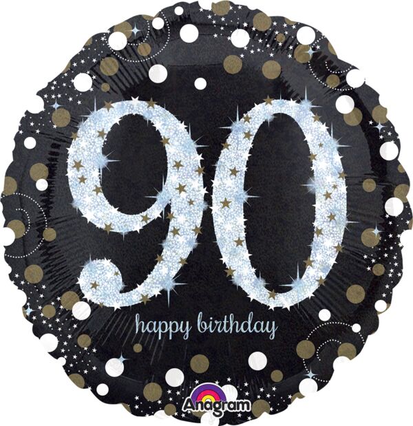 #093 Sparkling Birthday 90 18in Balloon