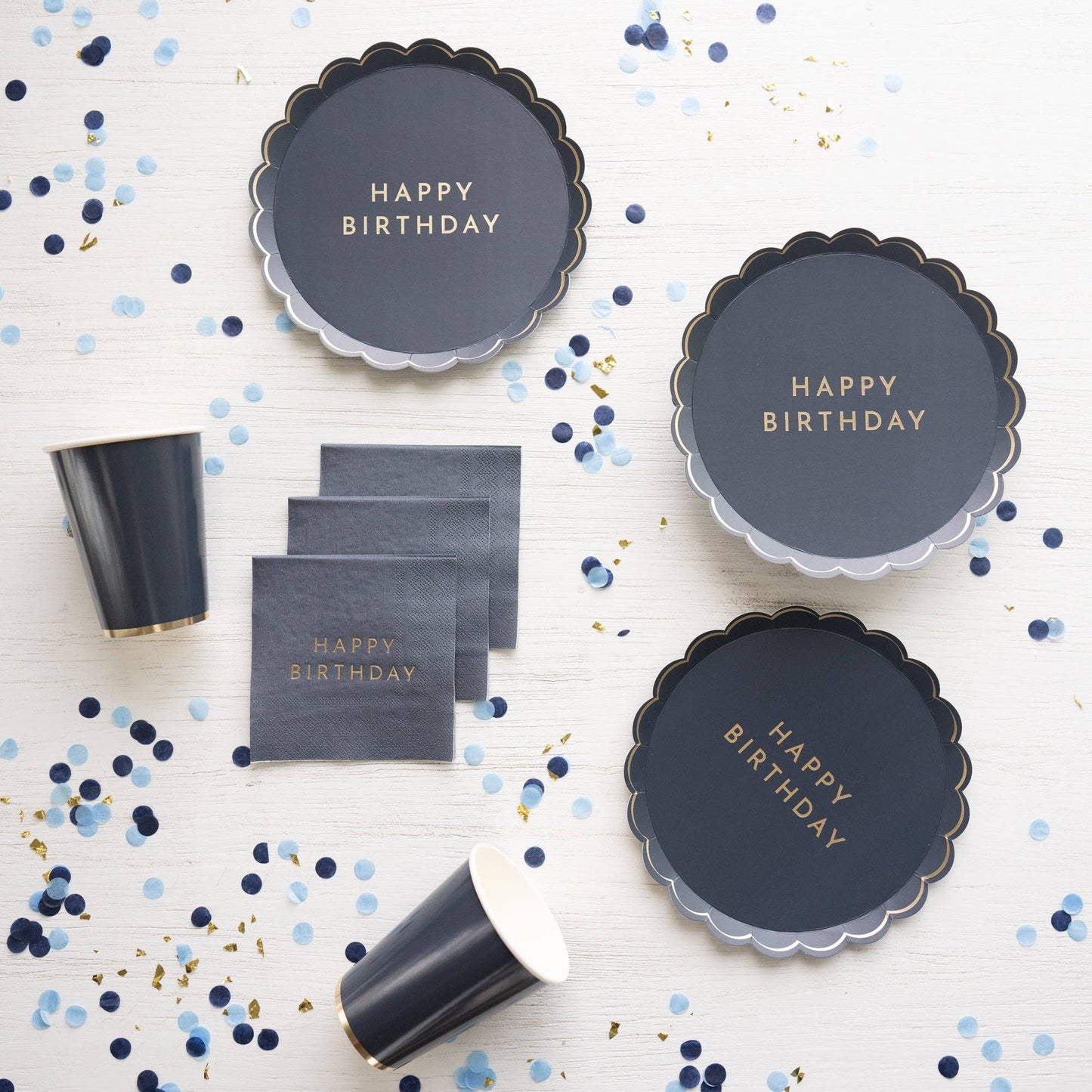 MIDNIGHT BLUE SIGNATURE HAPPY BIRTHDAY SMALL PLATES