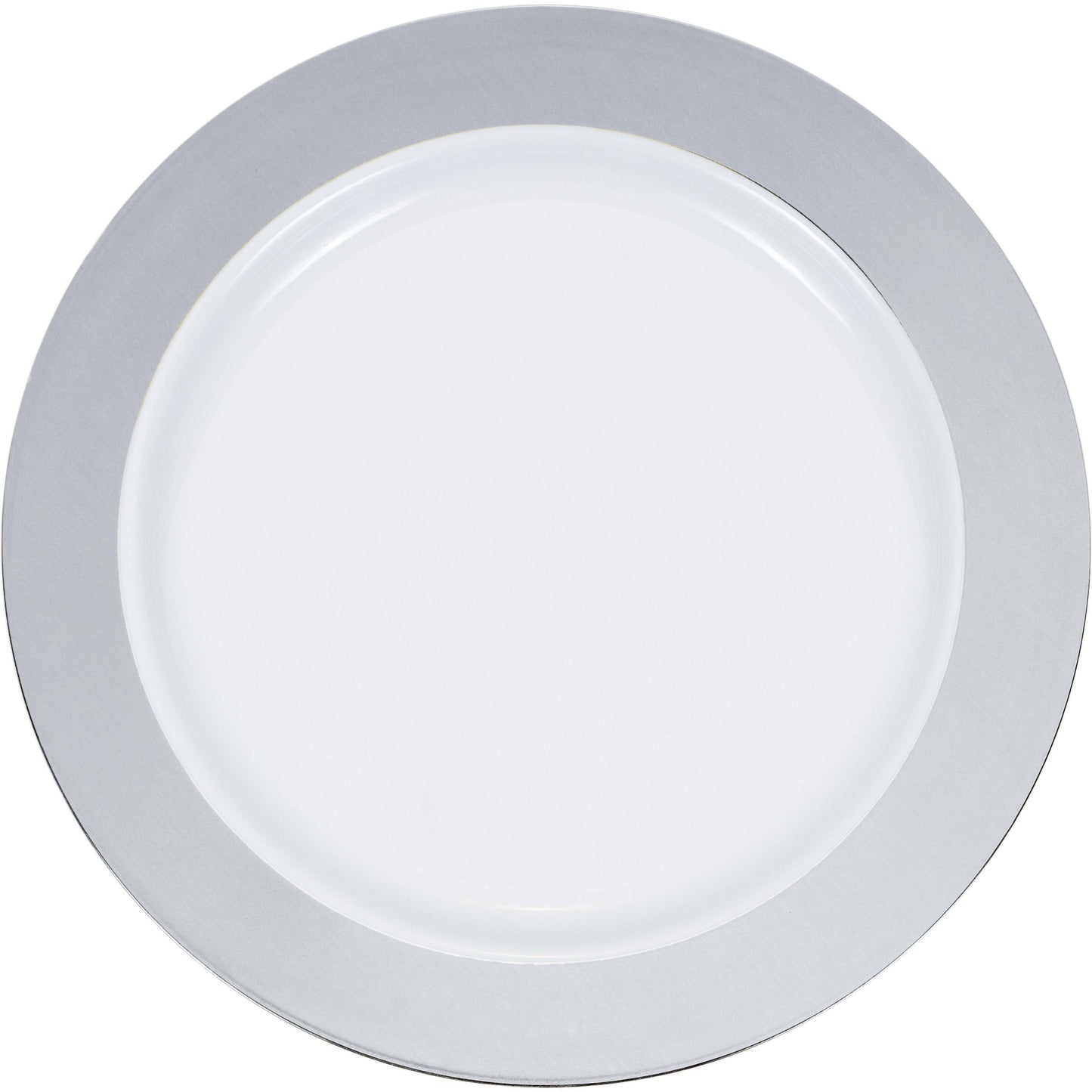 Premium Plastic Silver Rim Plates 10ct