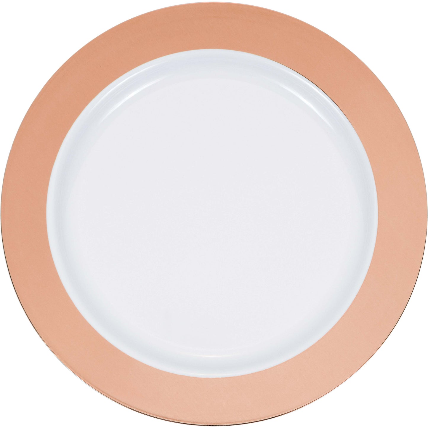 Premium Plastic Rose Gold Rim Plates 10ct