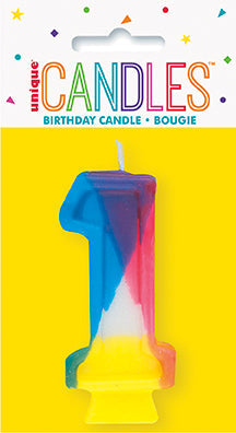 Rainbow Number Candle