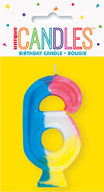 Rainbow Number Candle