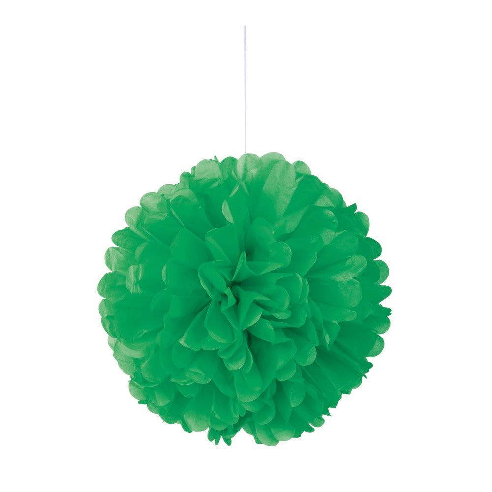 Green 16in Hanging Tissue Pom Pom