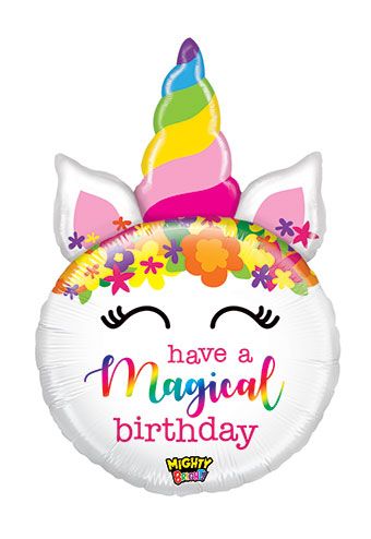 #157B Magical Unicorn Birthday 33in Balloon