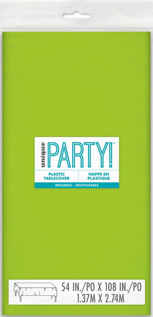 Kiwi Green Plastic Rectangle Table Cover 54" x 108"