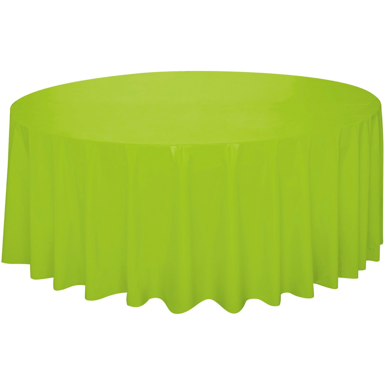 Kiwi Green Plastic Round Table Cover 84"