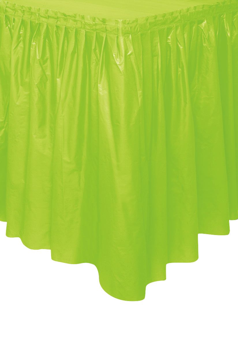 Kiwi Green Plastic Table Skirt 29" x 21 ft.