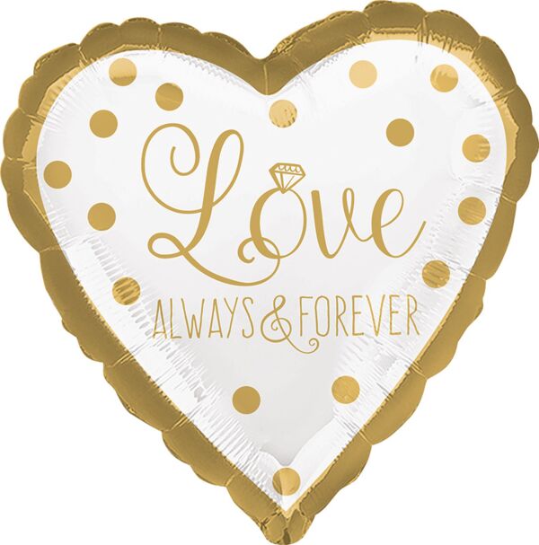 #599 Sparkling Gold Wedding 17in Balloon