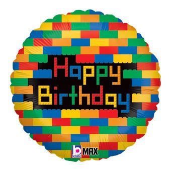 #053 Block Birthday 18in Balloon