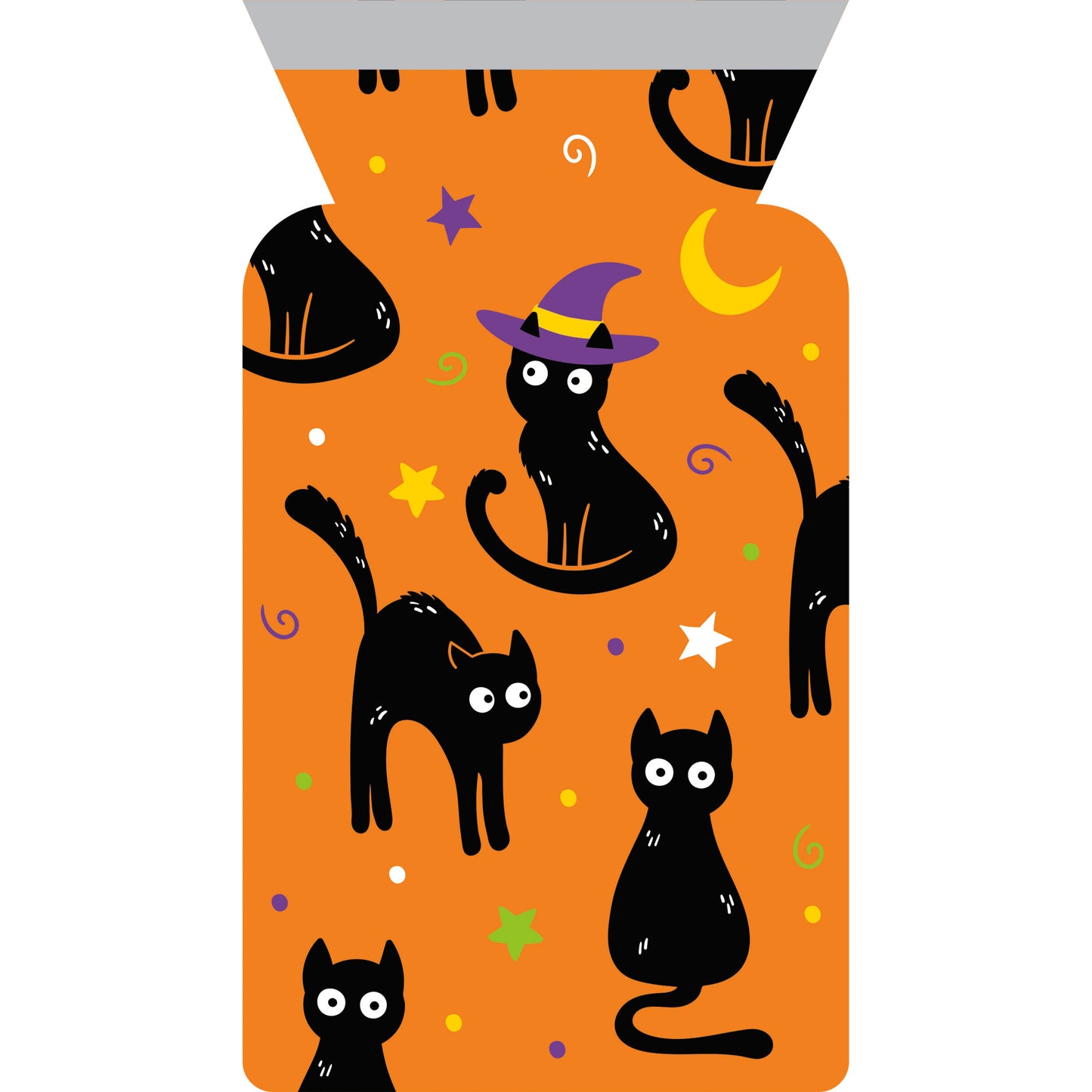 Cello Bag with Zipper - Halloween Cat 12ct