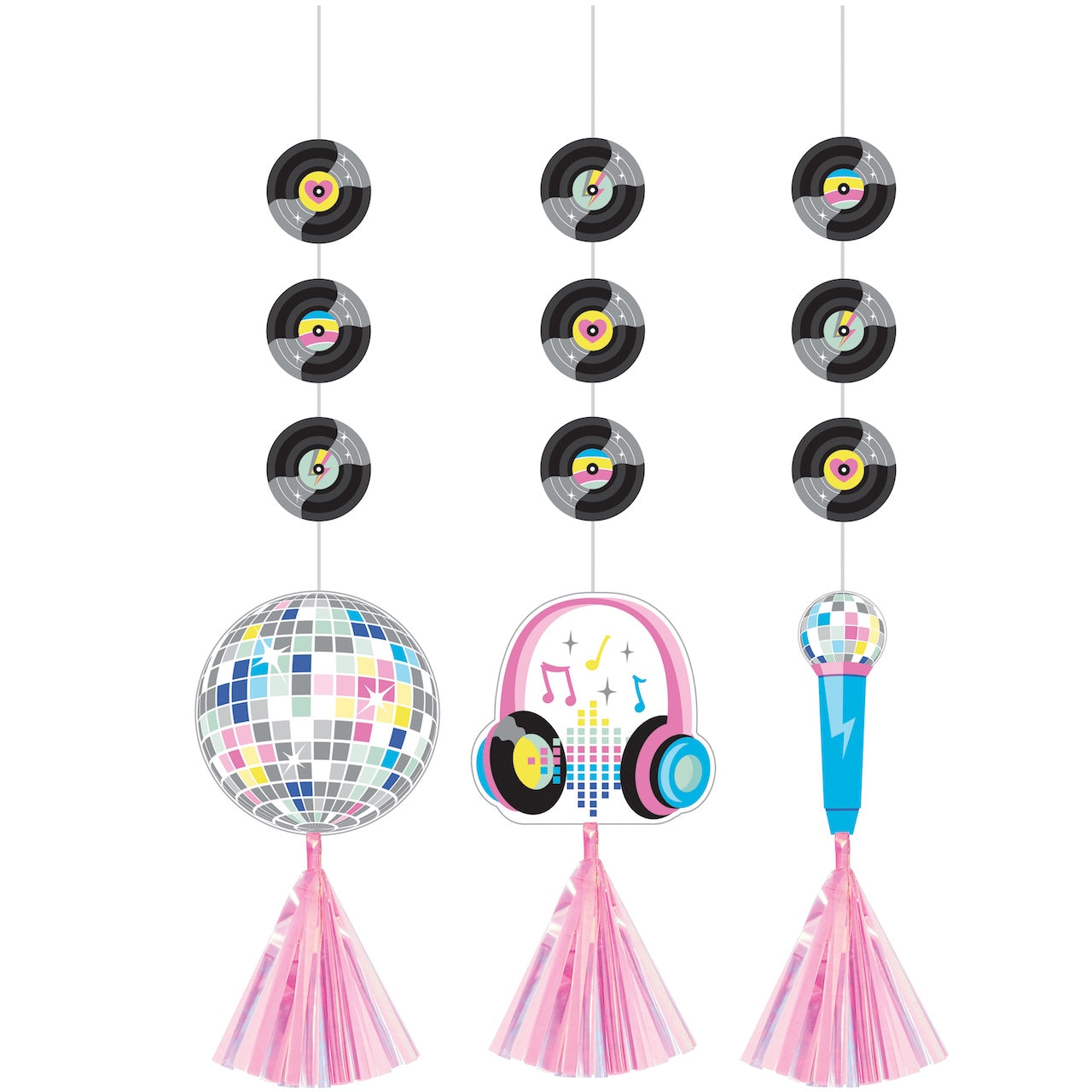 Birthday Beats Hanging Cutouts 3ct