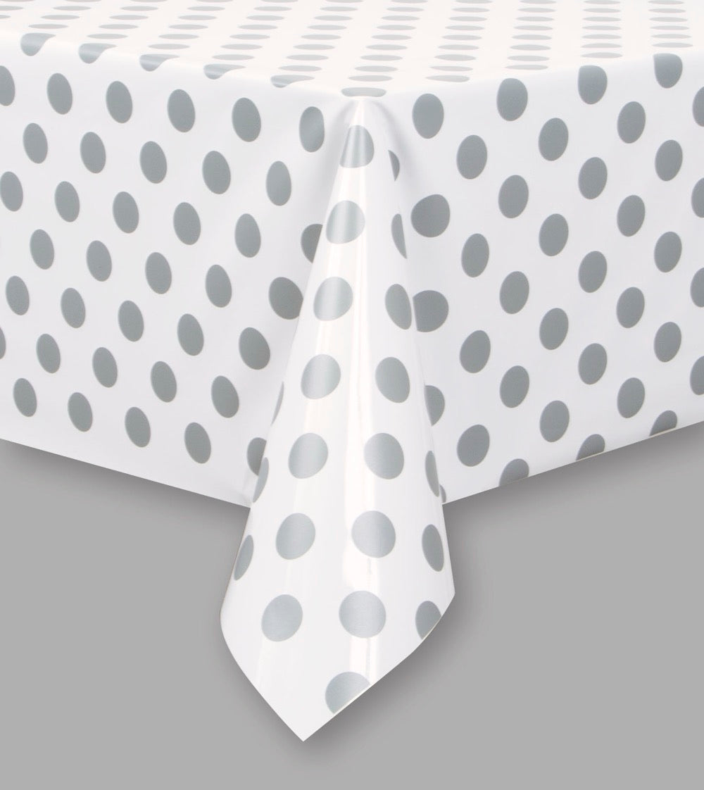 Dots Rectangular Plastic Table Cover 54in x 108in