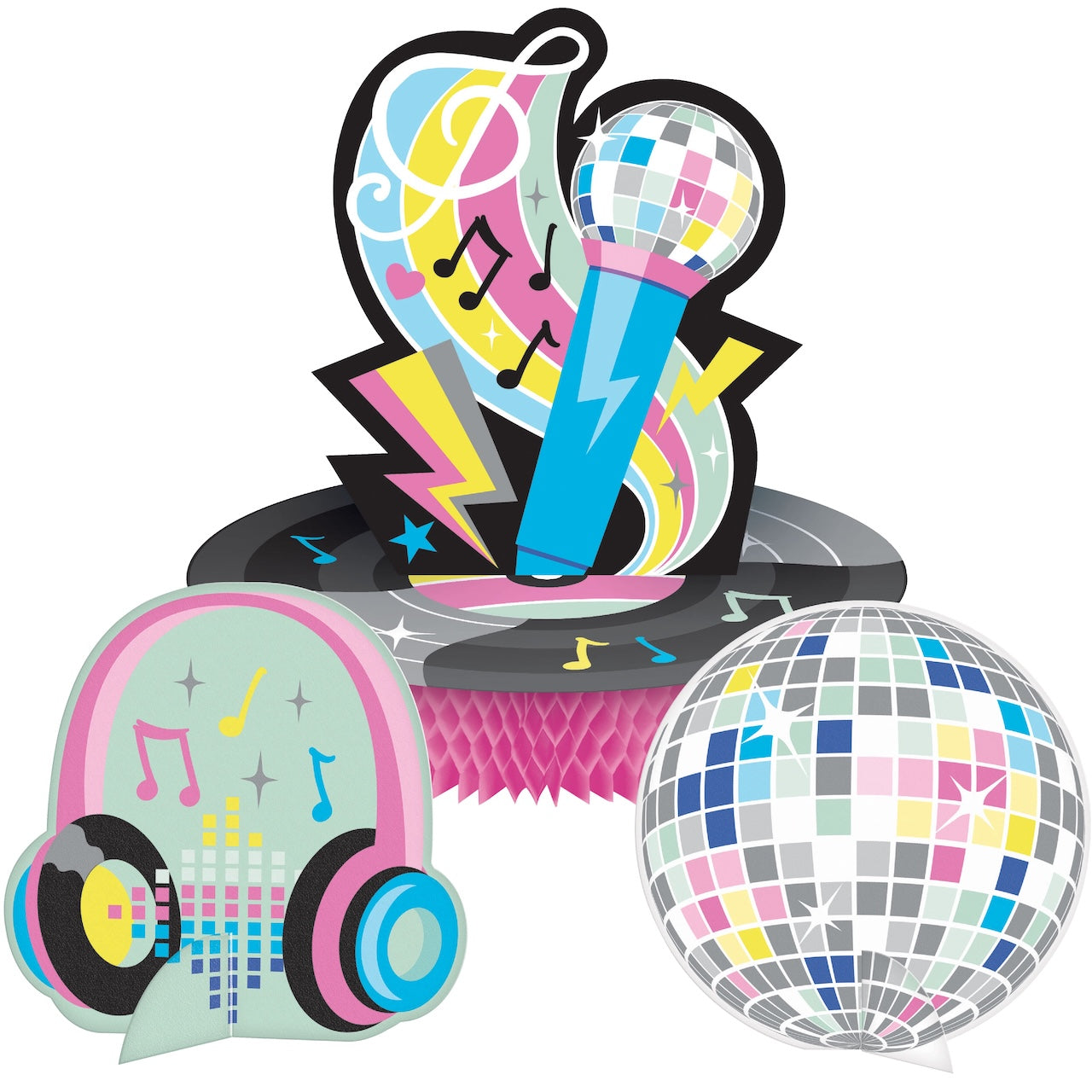 Birthday Beats Honeycomb Centerpiece