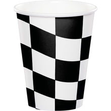 Black & White Check 9oz Paper Cups 8ct
