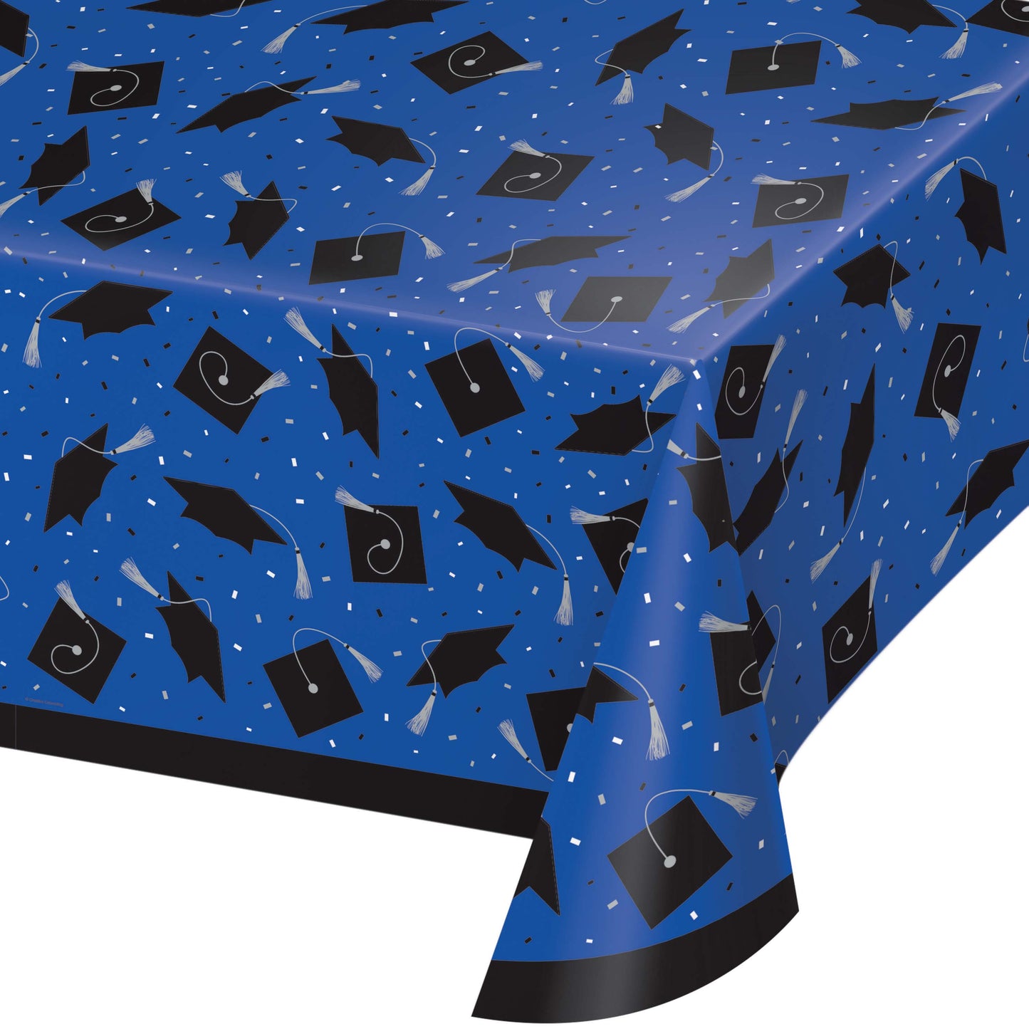 Graduation Blue Plastic Table Cover 54x102