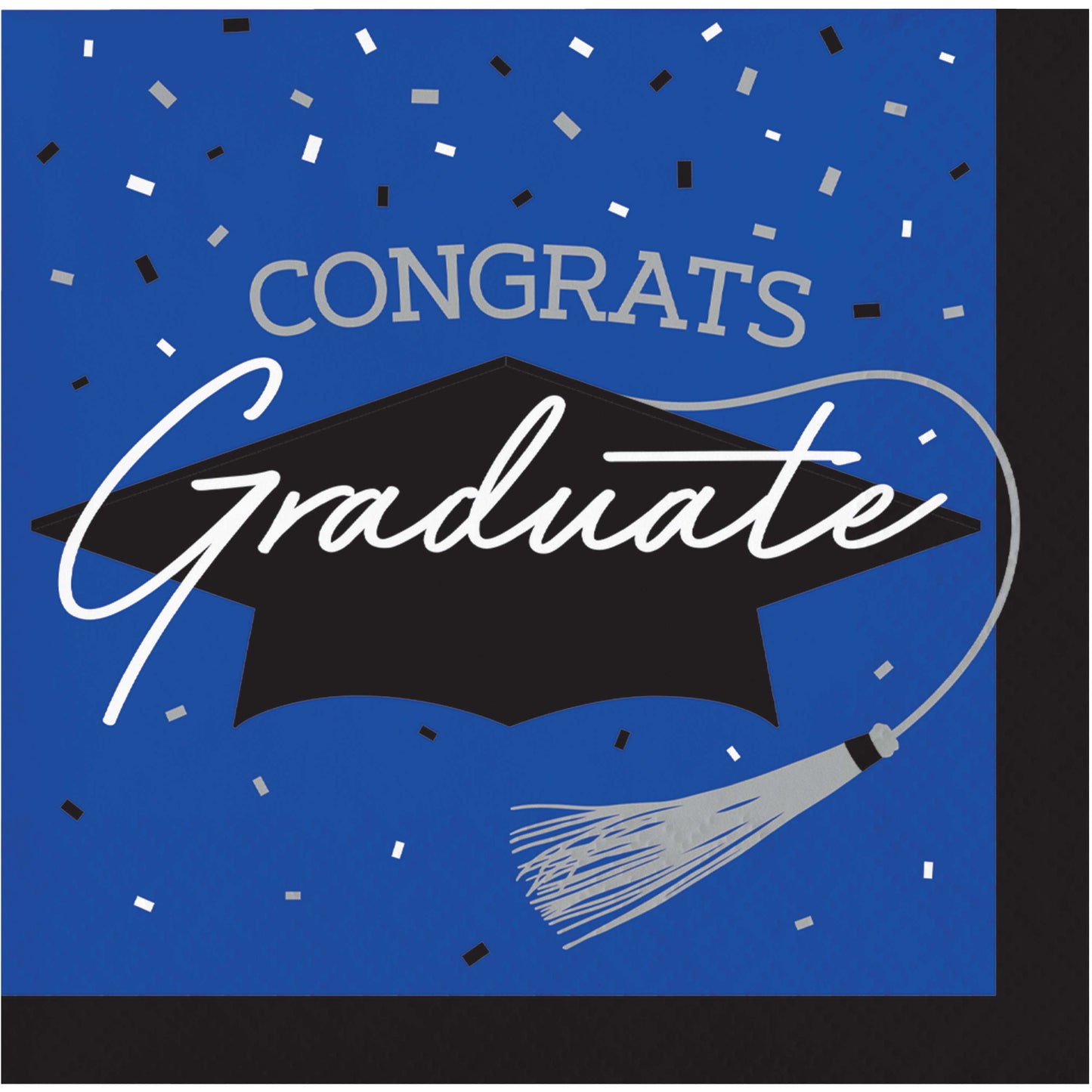 Graduation Blue Beverage Napkins 36ct
