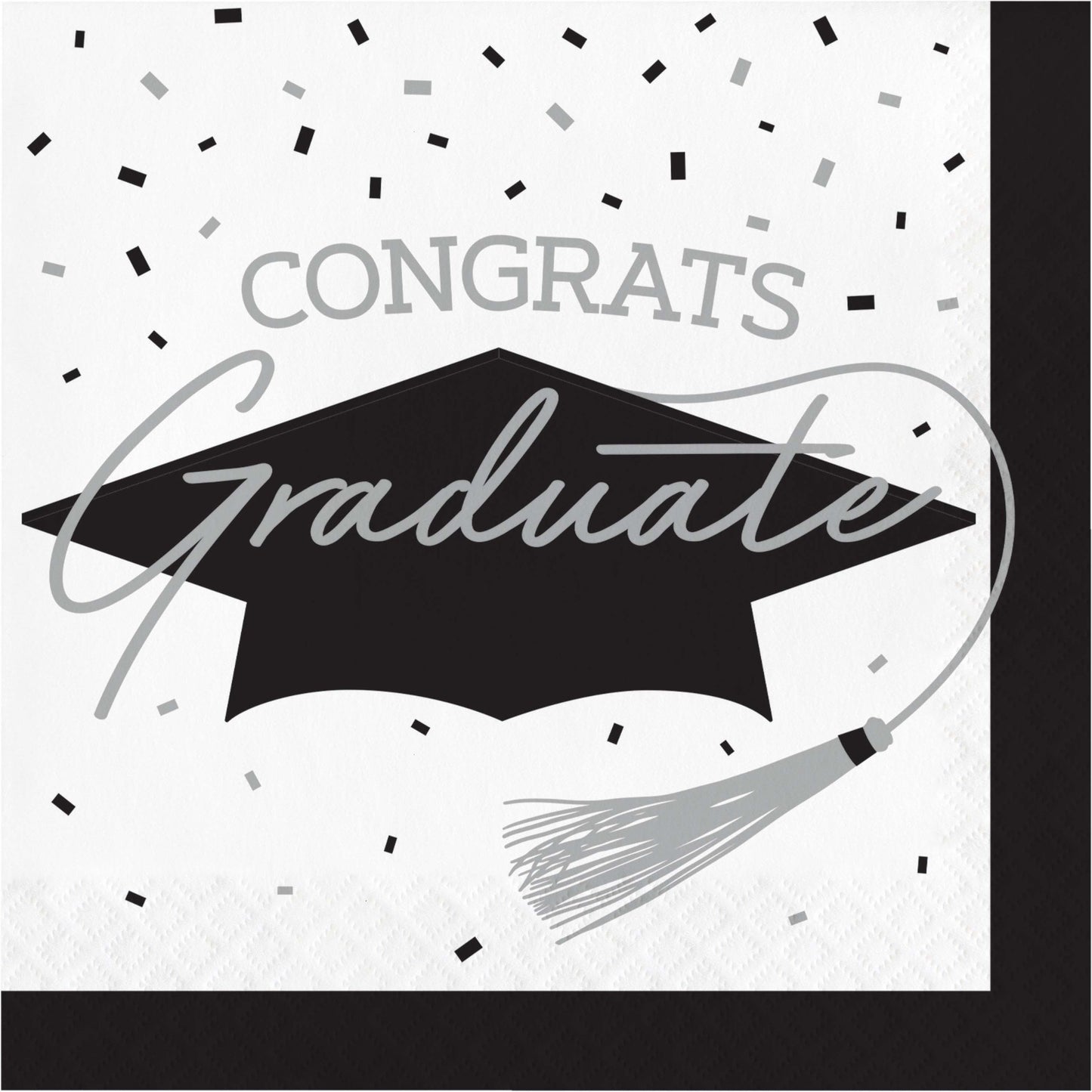 Graduation White Lunch Napkins 36ct