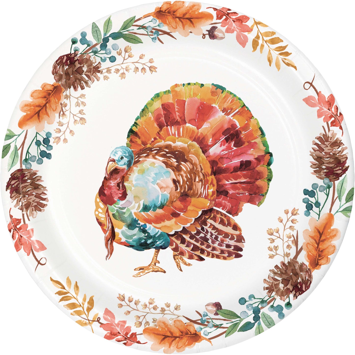 Tasteful Turkey 7in Plates 8ct
