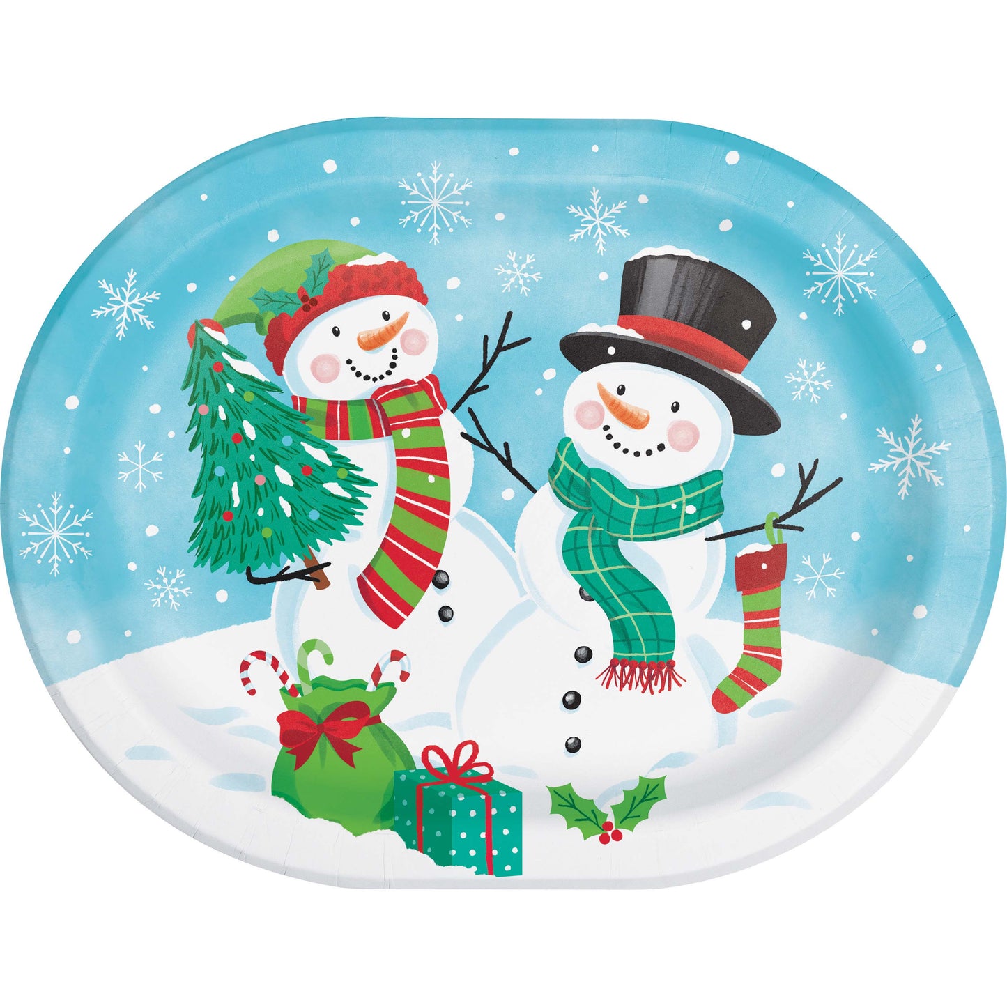 Frosty Friends 9.25" x 12" Oval Plates 8ct