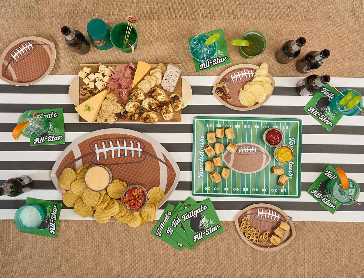 Tailgate Football Melamine Rectangle Platter