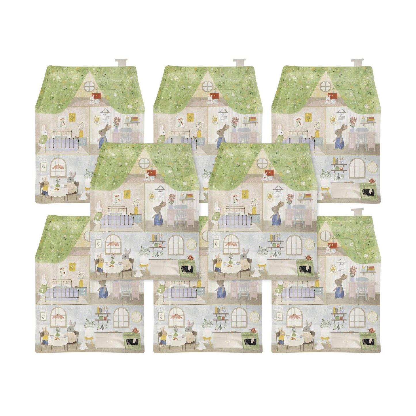 Bunny Cottage Shaped Paper Plates 8ct