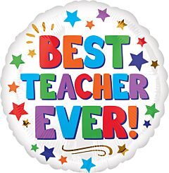 Best Teacher Ever 18in Mylar Balloon